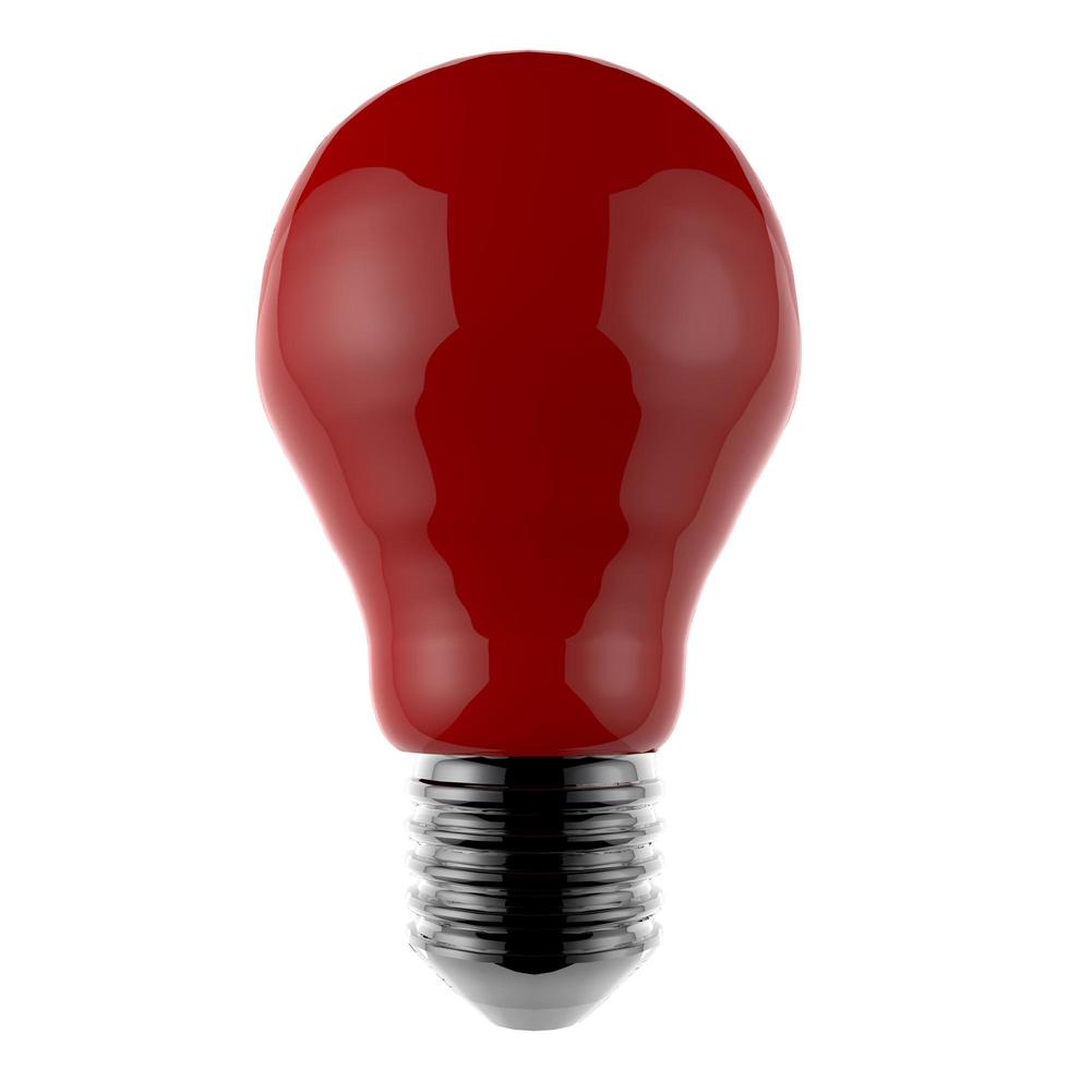 red light bulb 3d as creative photo