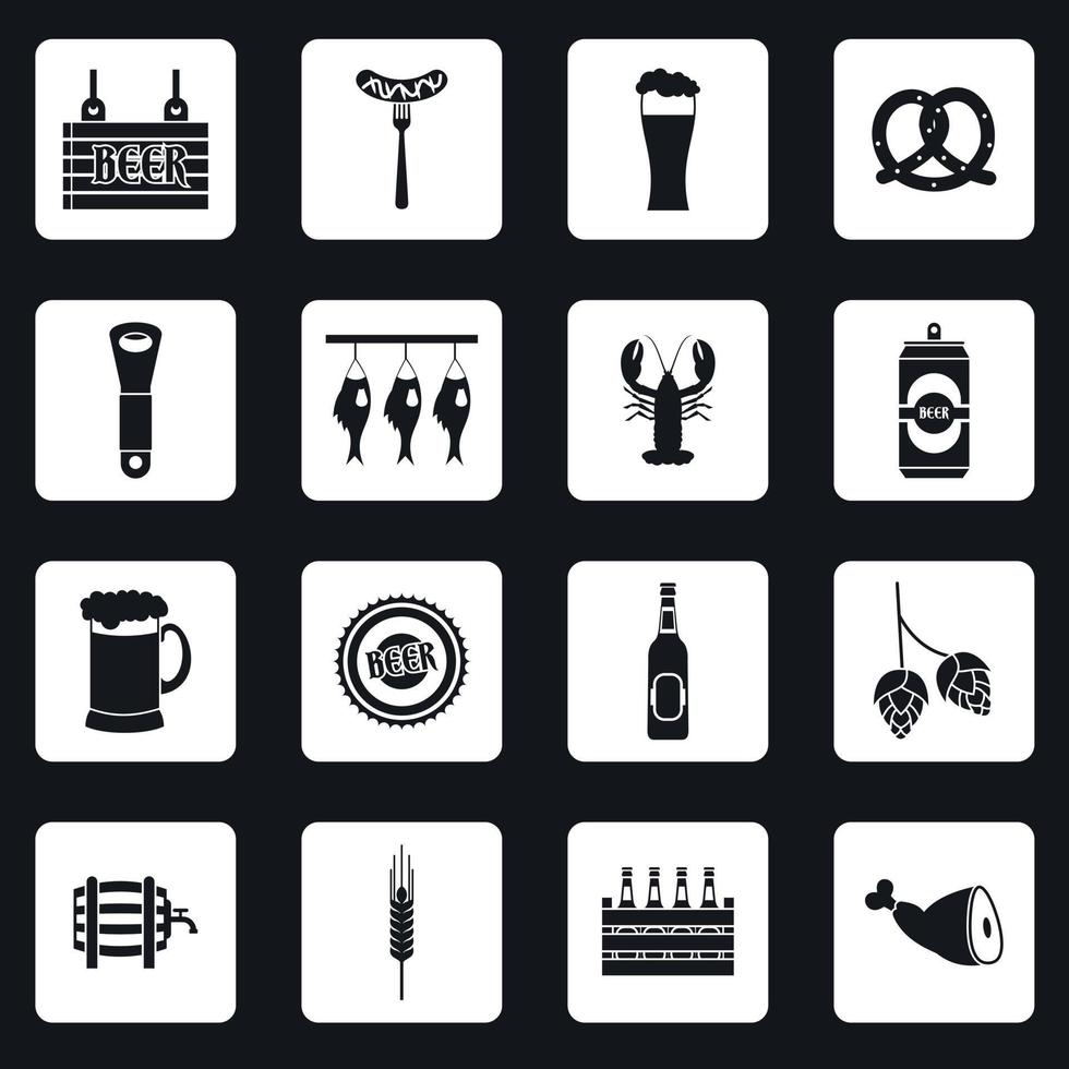 Beer icons set in simple style vector
