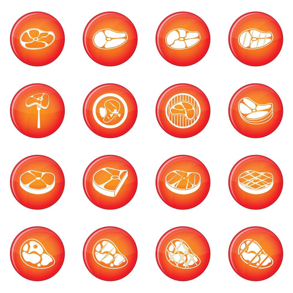 Steak icons vector set