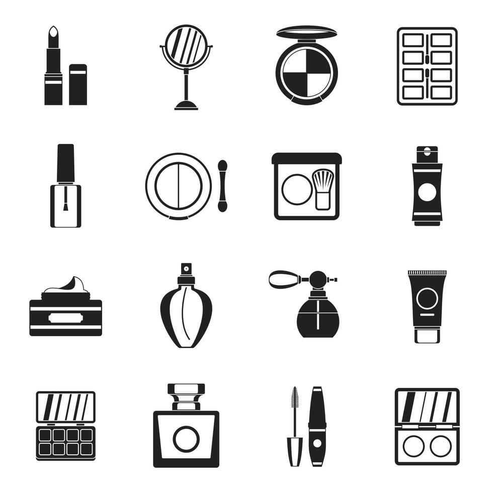 conjunto de iconos de cosméticos, estilo simple vector