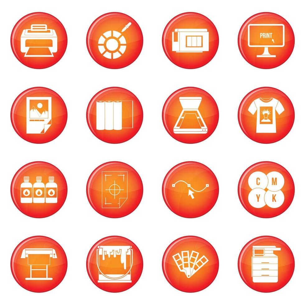 Printing icons vector set