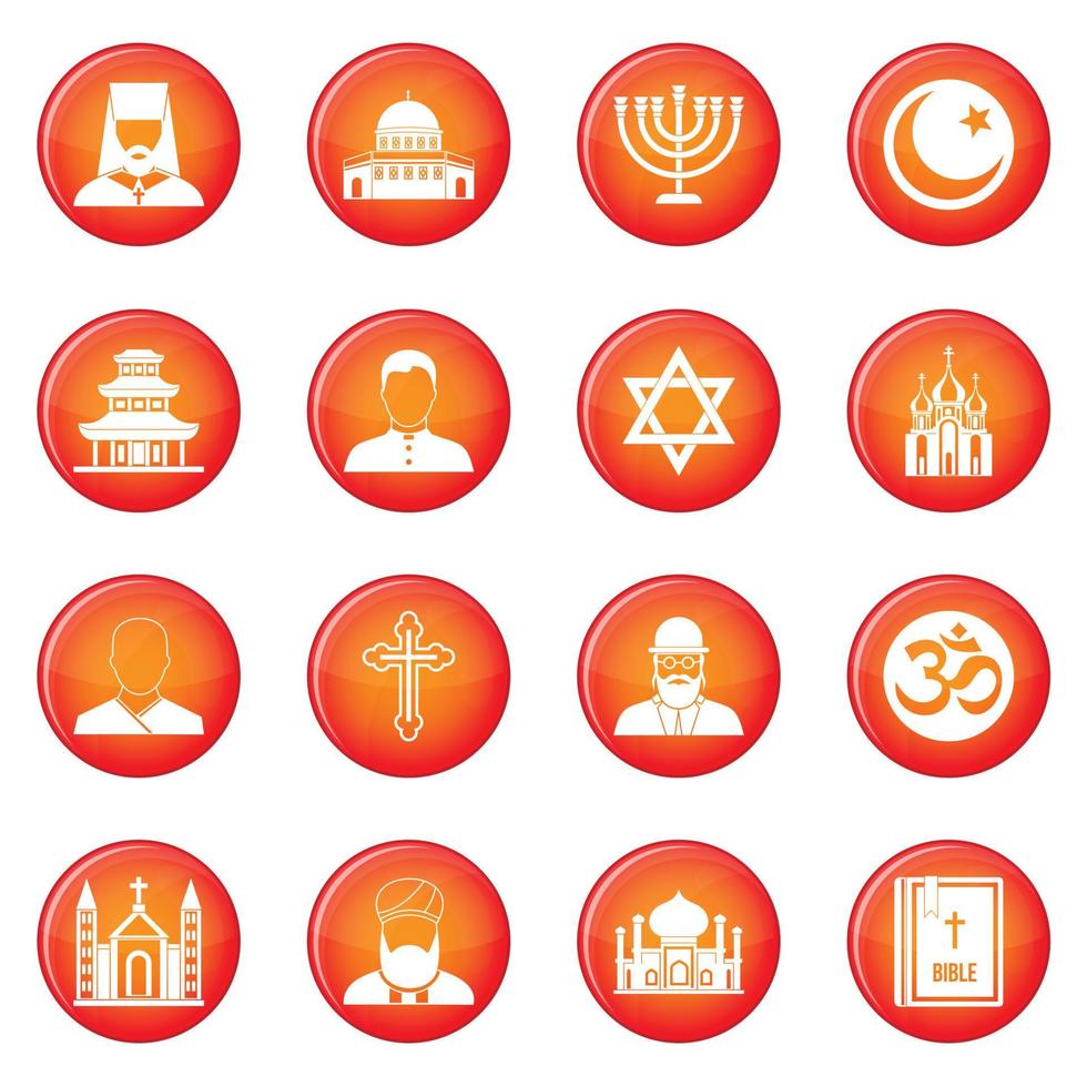 conjunto de vectores de iconos de religión