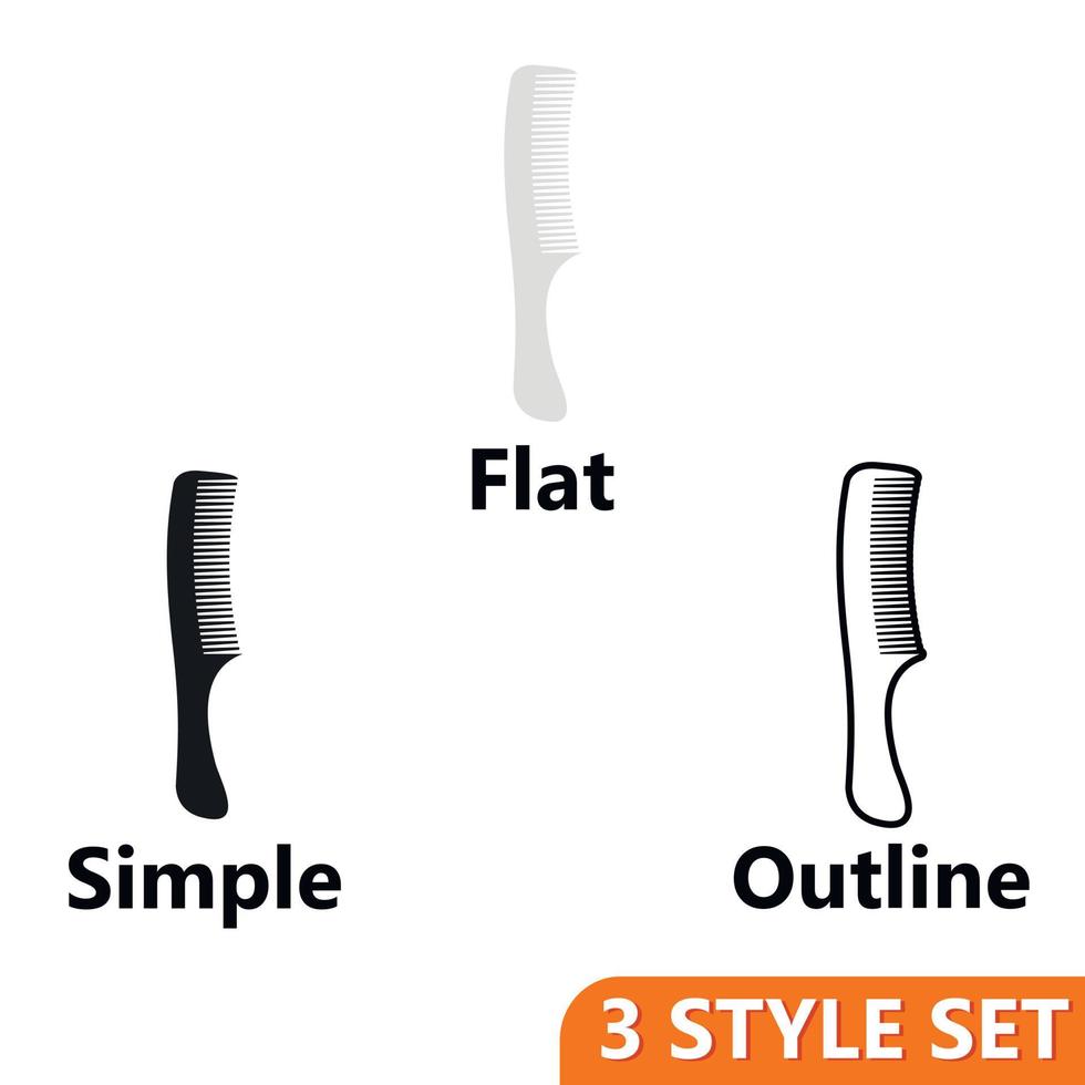 conjunto de iconos de cepillo para el cabello vector