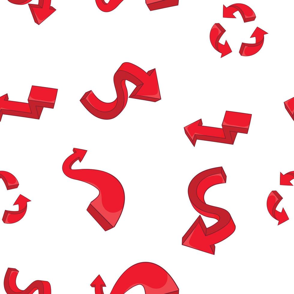 Red arows pattern, cartoon style vector