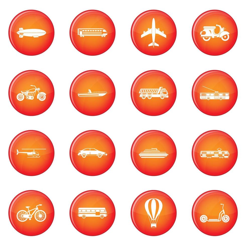 conjunto de vectores de iconos de transporte