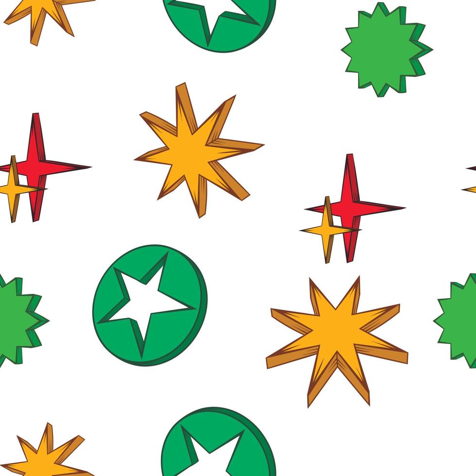 patrón de estrella de figura geométrica, estilo de dibujos animados vector