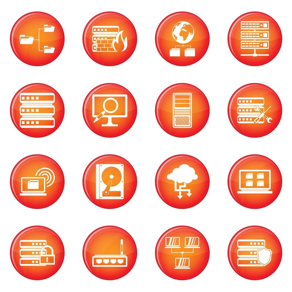 Big data icons vector set