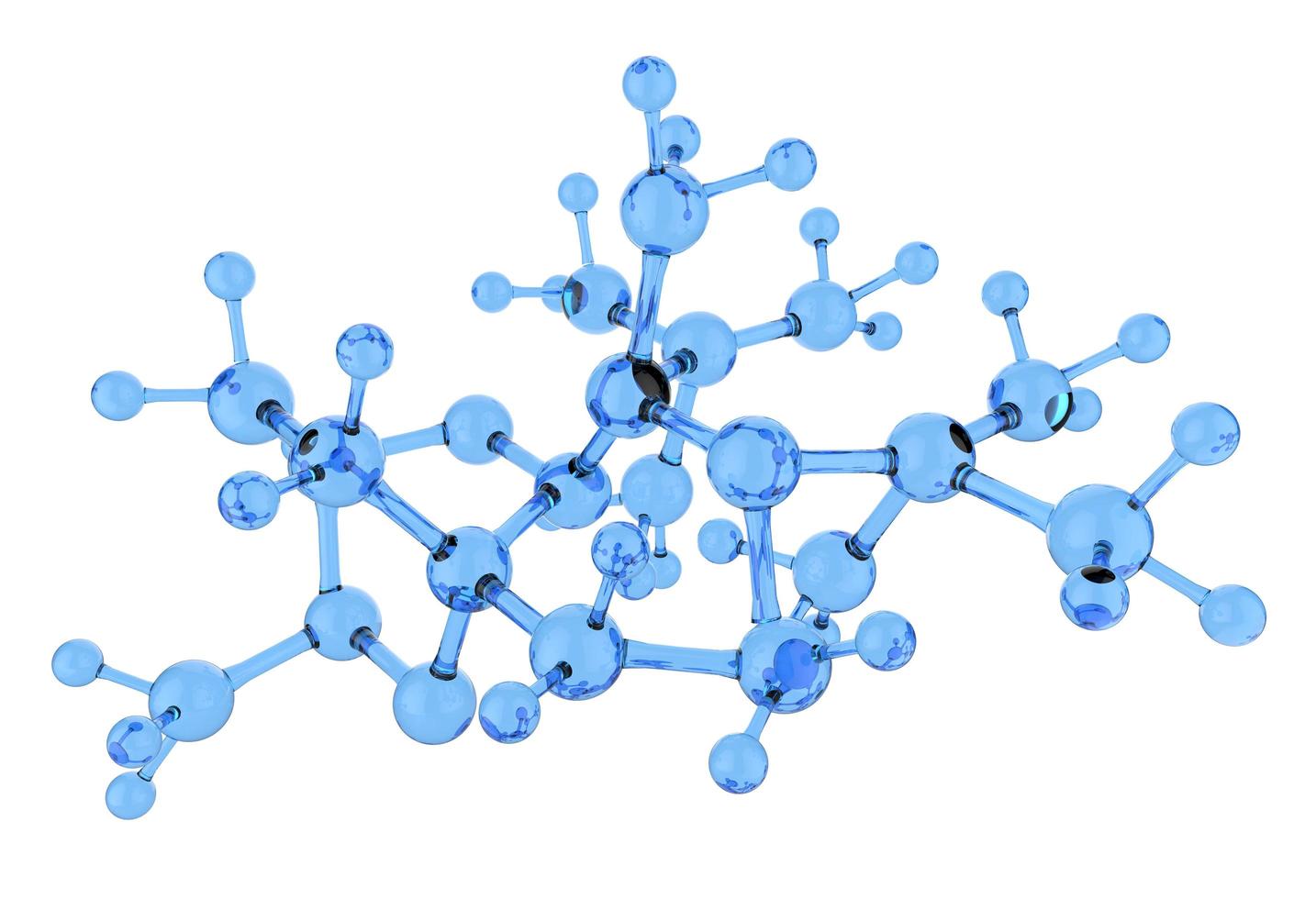 blue glass molecule 3d photo