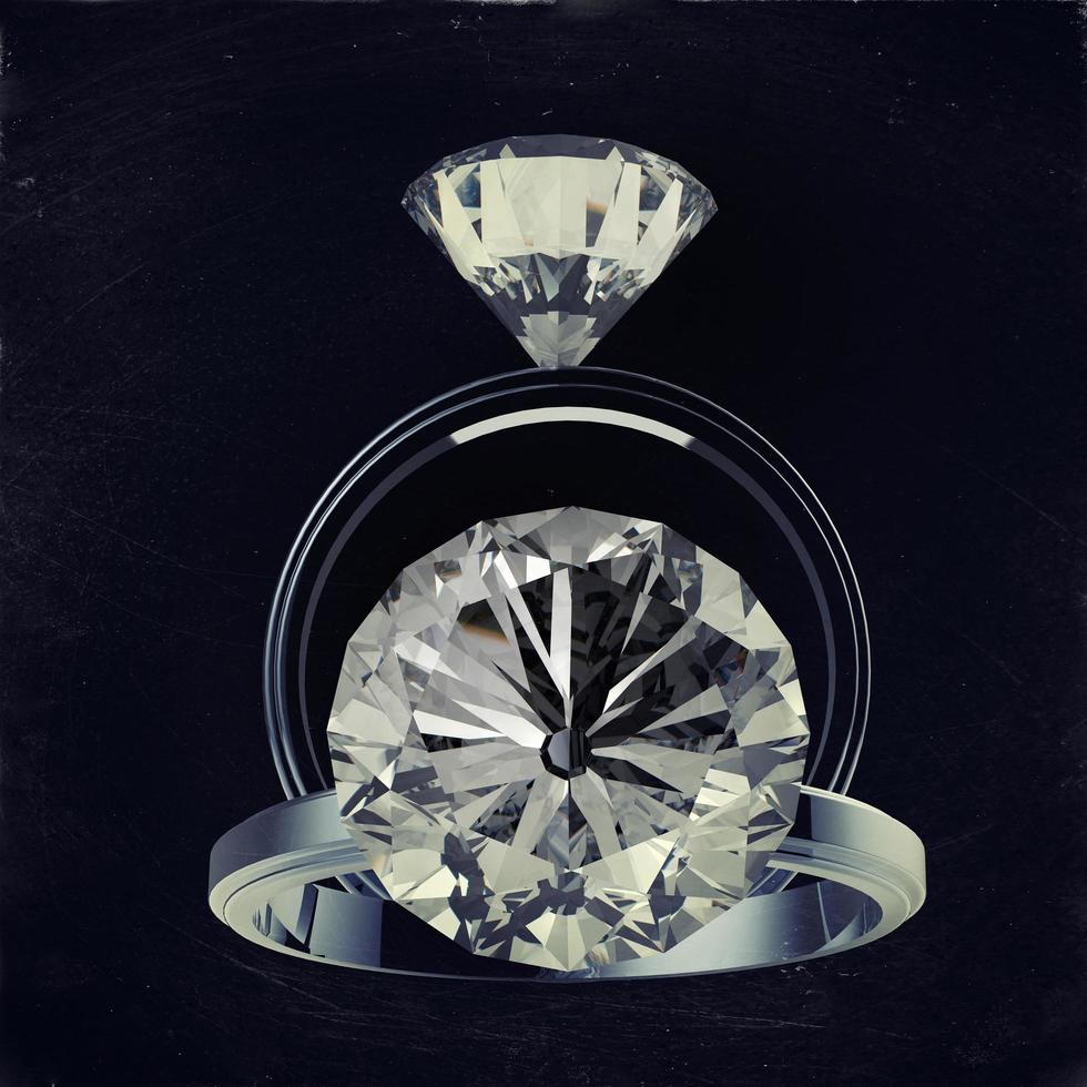3d rendering of diamond rings photo