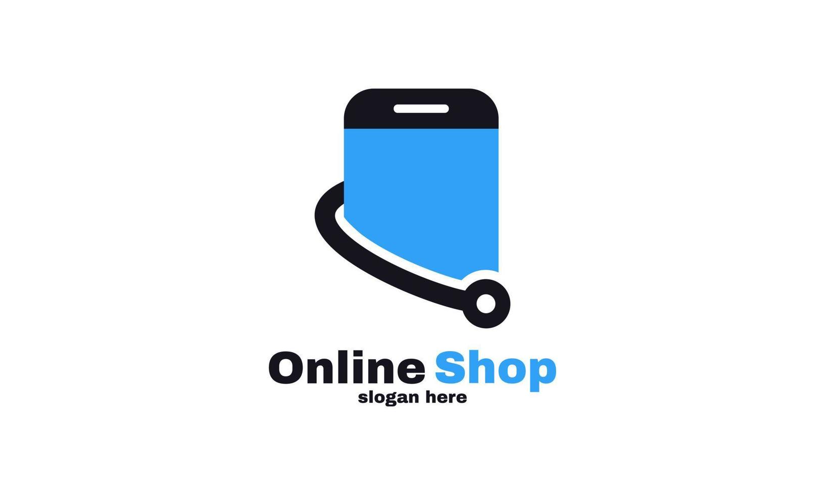 abstract illustration online shop logo designs template  vector graphic of smartphone