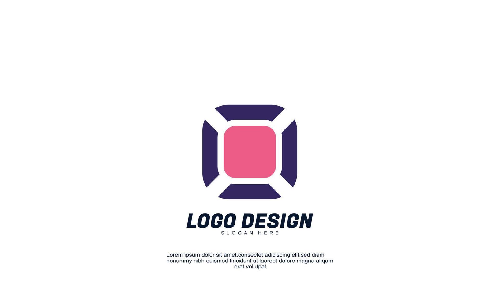 logotipo de idea de rectángulo creativo abstracto impresionante para empresa corporativa con plantilla de diseño colorido vector