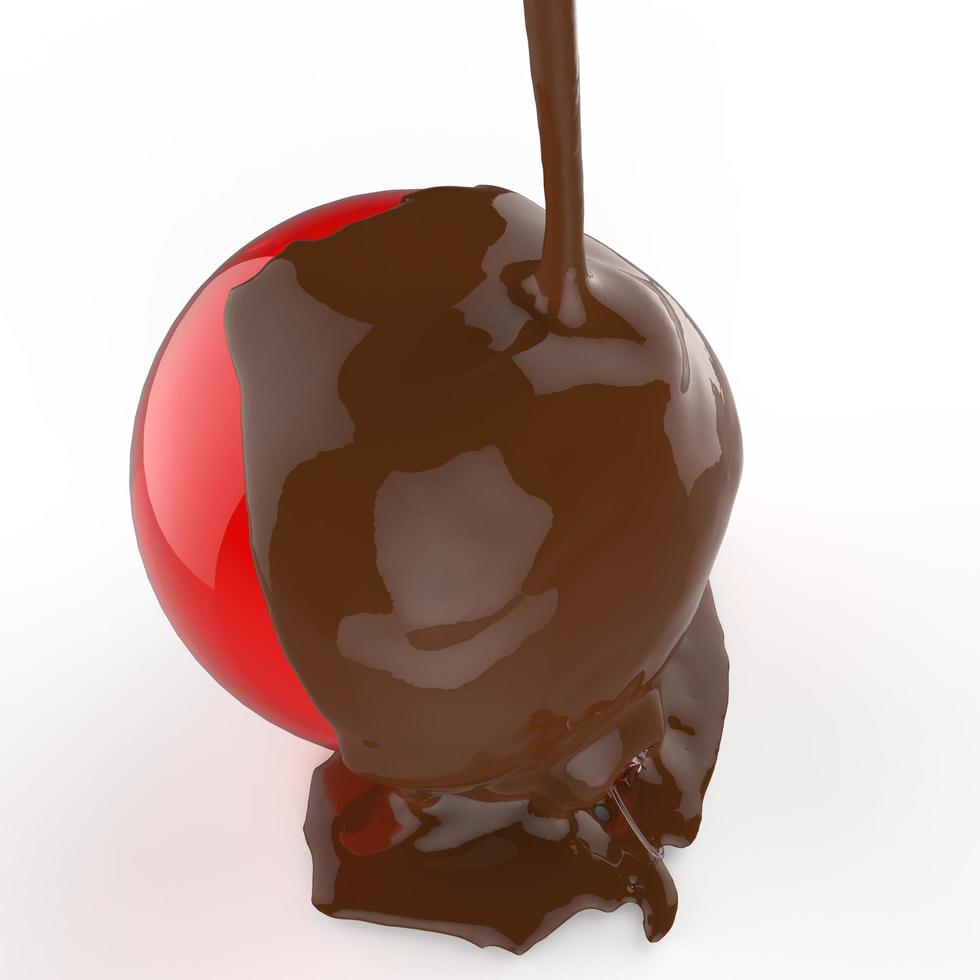 melt chocolate on Christmas ball ornament photo