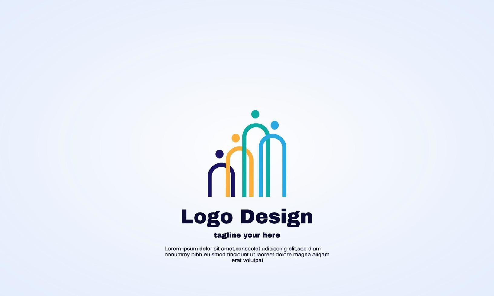 abstract idea Family link logo design template vector