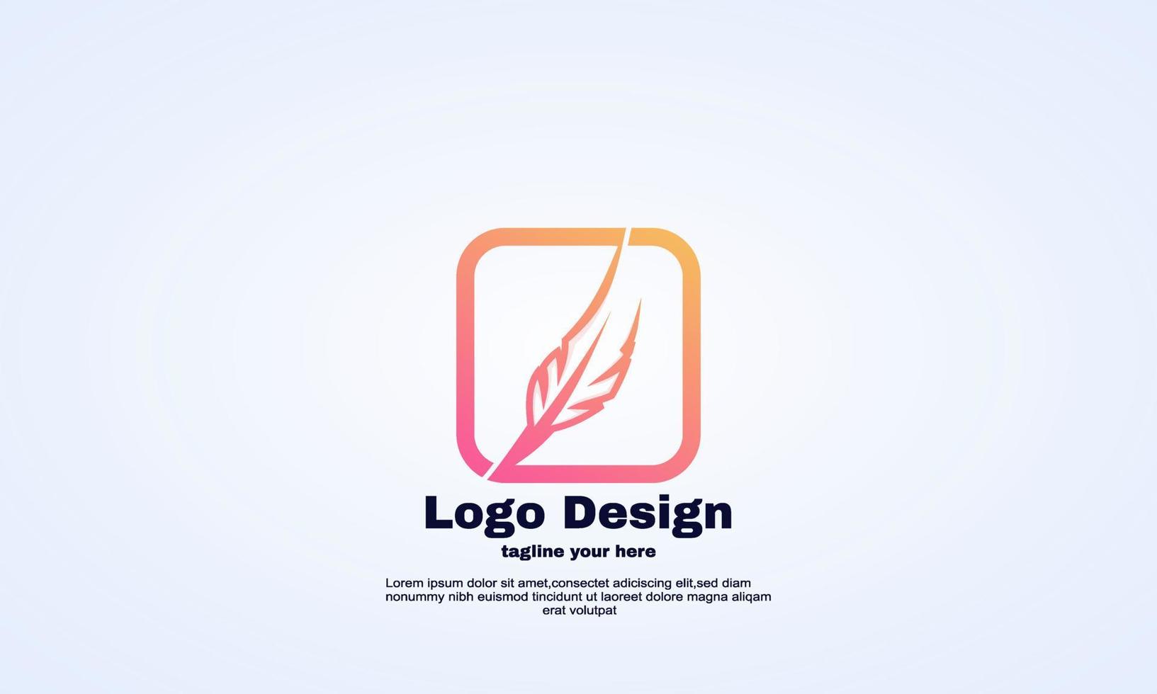 stock abstracto pluma logotipo icono vector aislado degradado color