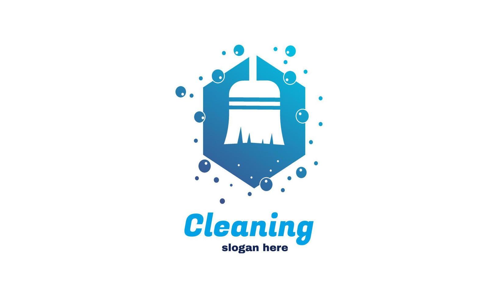 abstract rectangle cleaning service business logo design concept for interior home and building vector