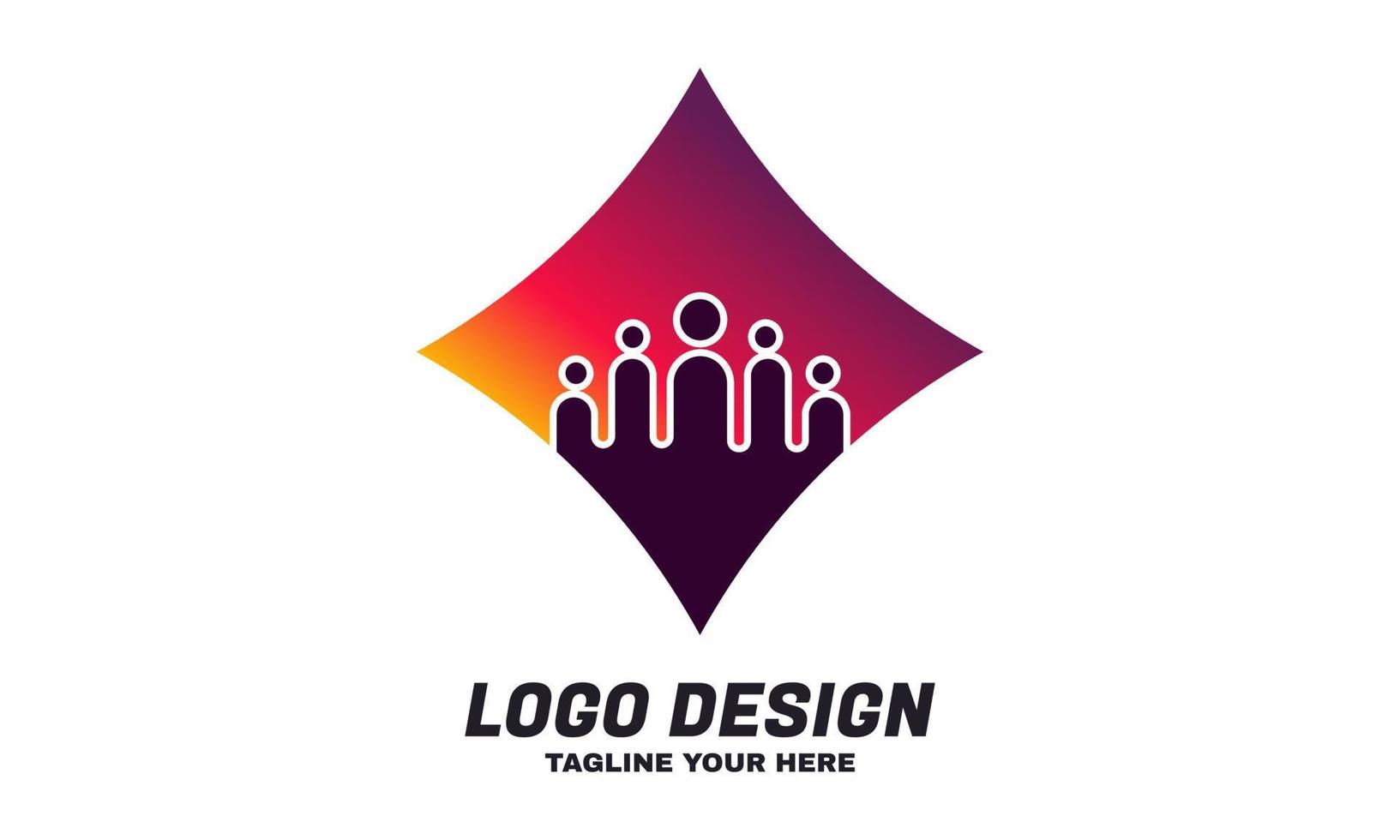 stock abstract discussion rectangle chat group logo template consult forum logo template people and consult logo vector