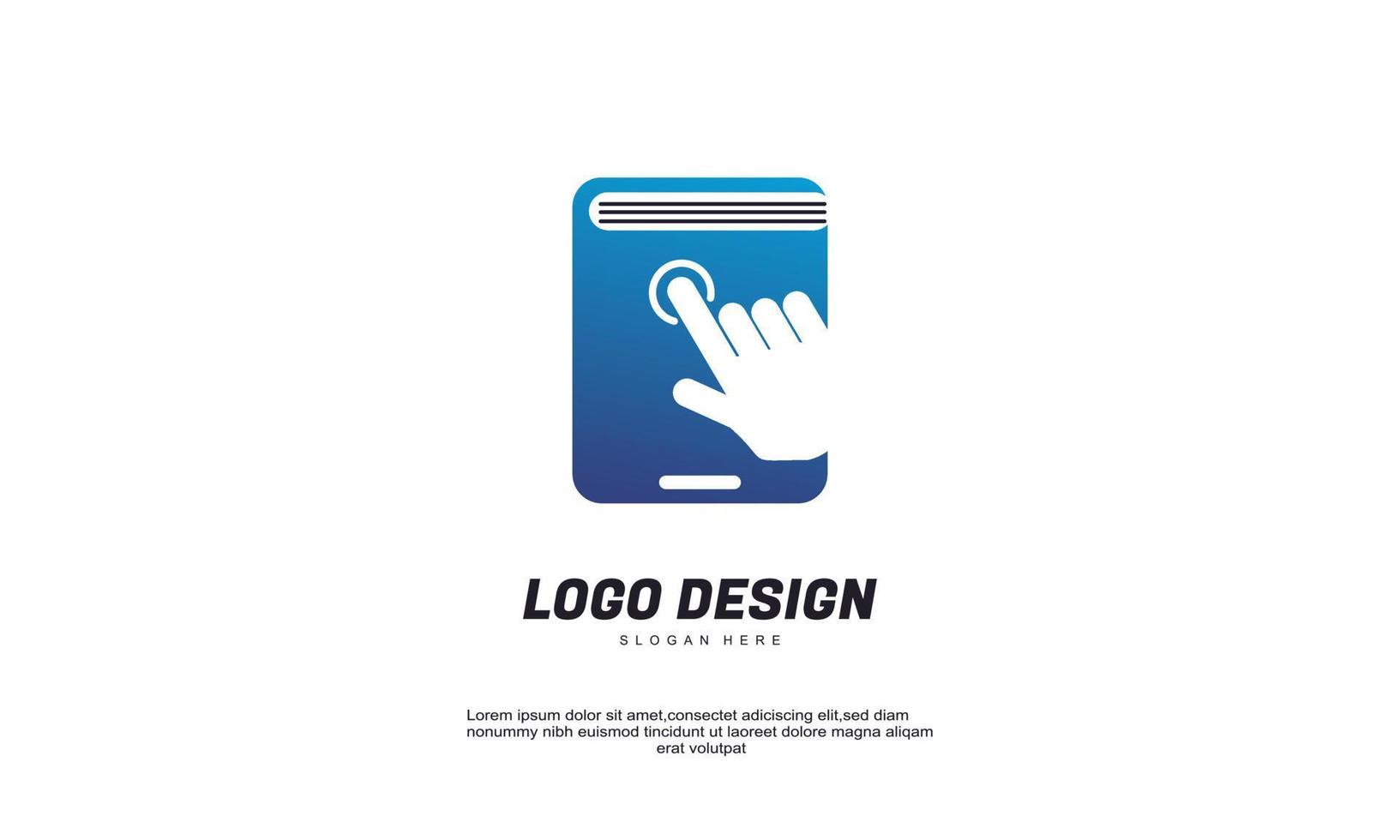diseño de logotipo de libro abstracto de vector de stock plantilla de logotipo de toque seguro de vector de concepto