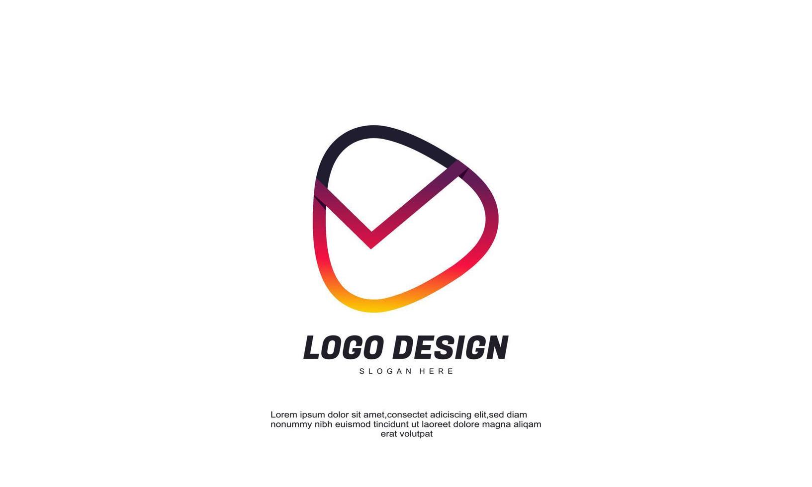 colección de iconos de negocios de verificación de triángulo creativo de vector de stock para logotipo de identidad corporativa