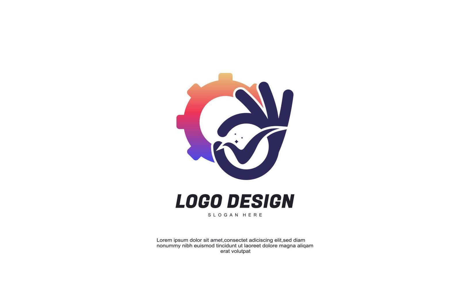 stock vector gear  logo designs concept vector safe check logo template