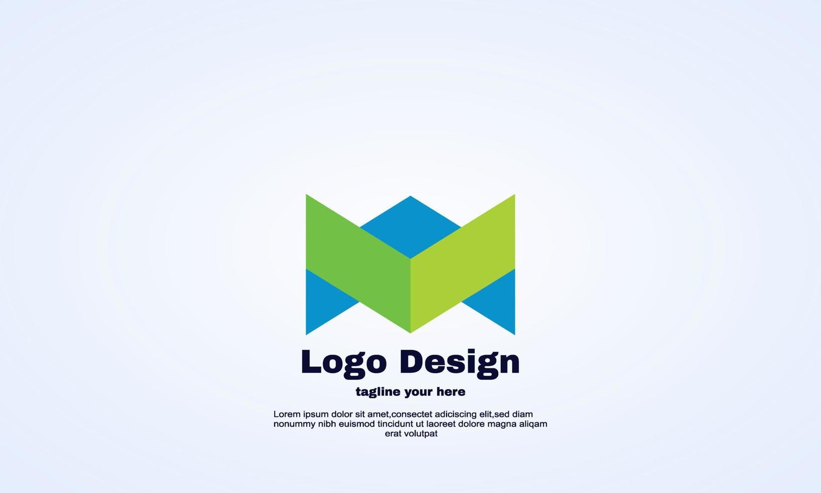 logotipo de la empresa comercial plantilla de vector m inicial material abstracto