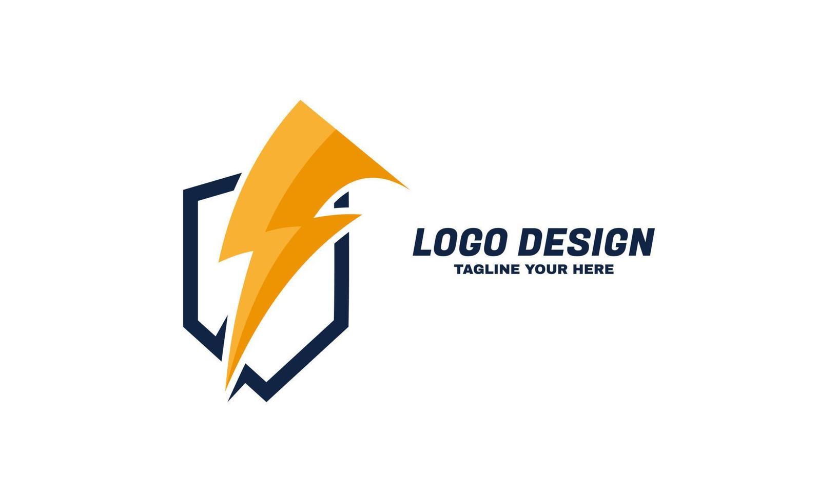 ilustración de stock flash shiled electric logo bolt energy company vector