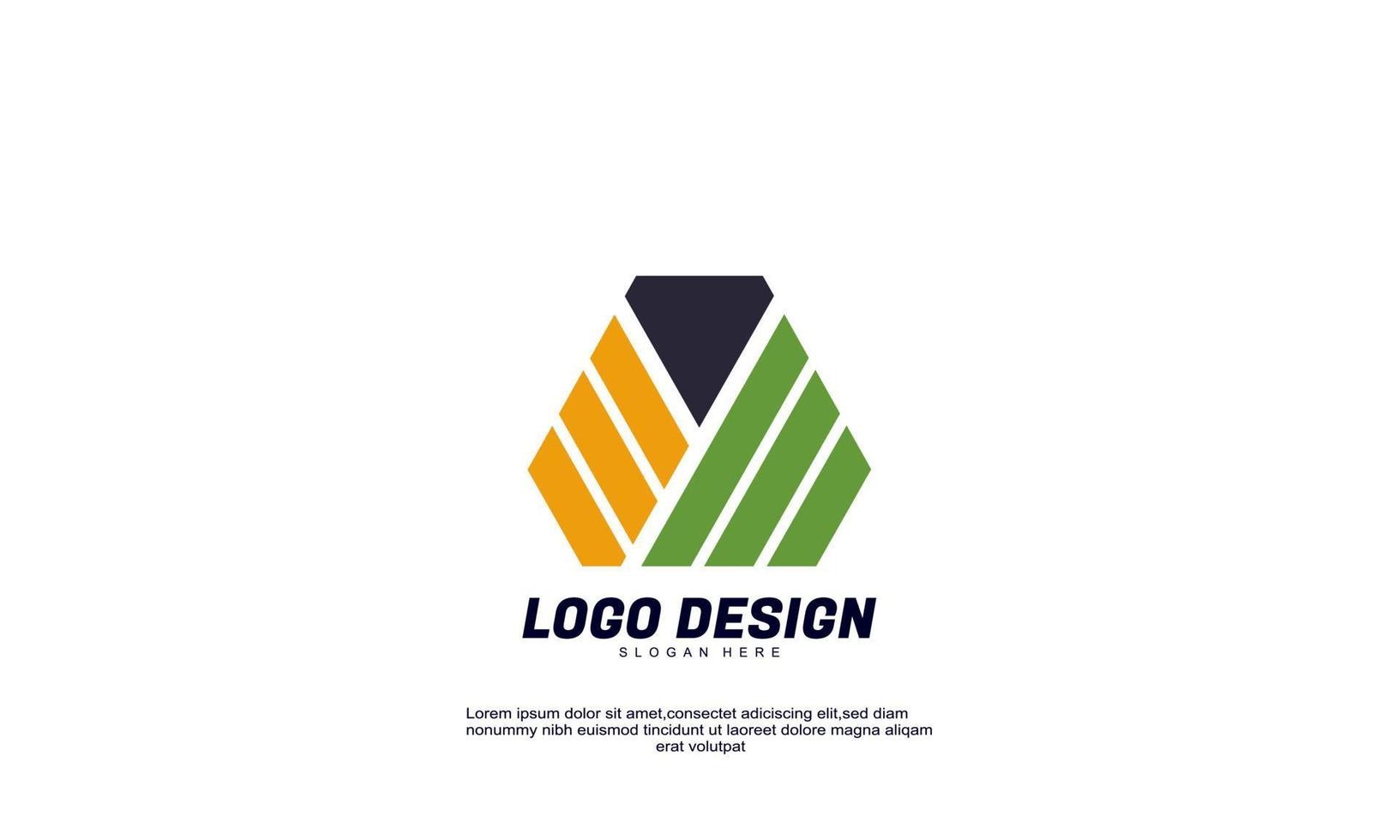 logotipo moderno de inspiración creativa abstracta de stock para el negocio de la empresa o la construcción de una plantilla de diseño colorido de estilo plano vector