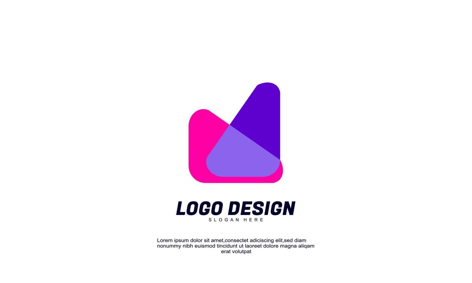 Triángulo de idea creativa abstracta de stock para identidad de marca corporativa de negocio de empresa con plantilla de diseño de color transparente vector