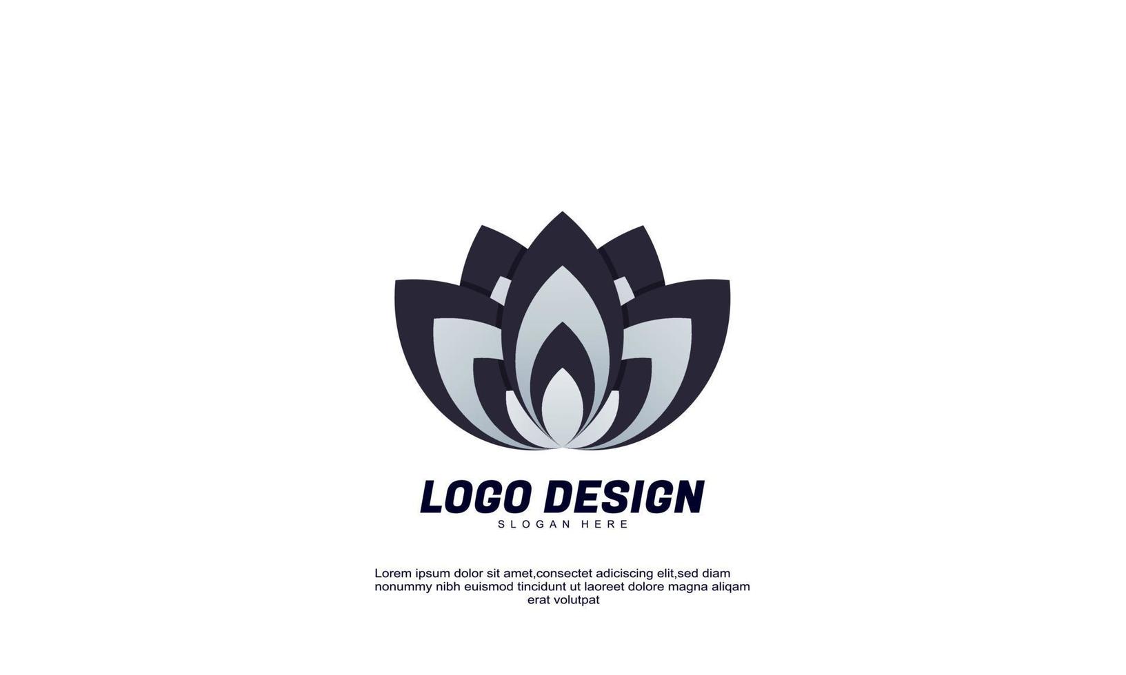 logotipo de flor de idea creativa abstracta de vector de stock para plantilla de diseño de color blanco negro de empresa o empresa