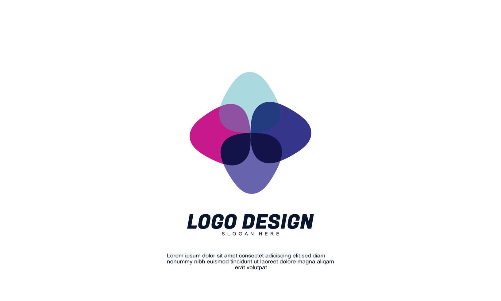 impresionante marca de empresa creativa abstracta con diseño plano multicolor vector