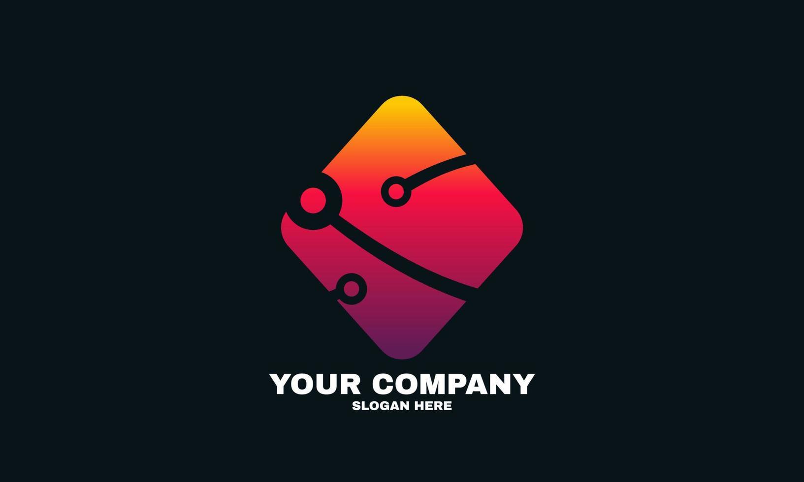 stock illustration  modern pixel rectangle logo designs concept vector rectangle tech logo template technology logo symbol