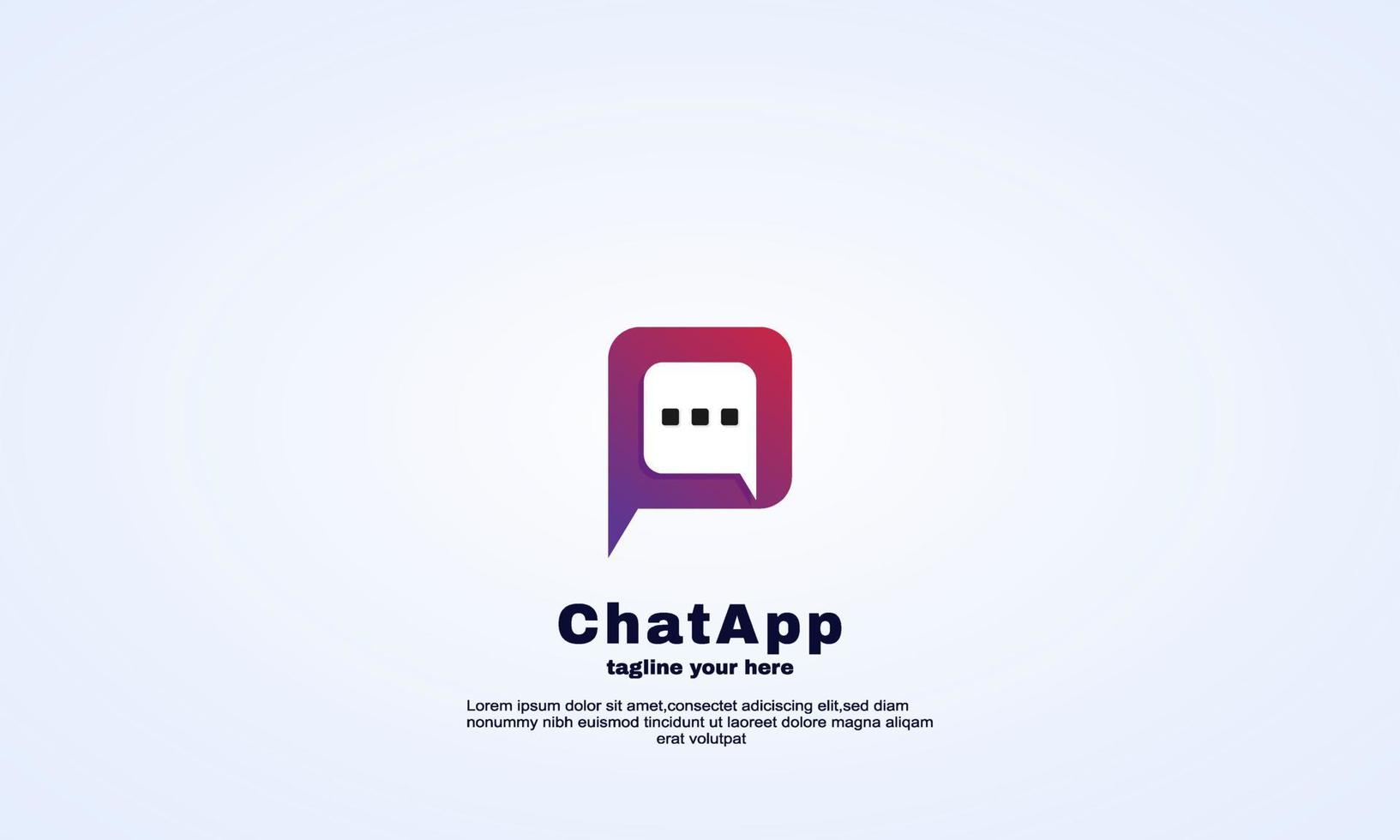 vector de icono de logotipo de aplicación de chat de ilustración de stock aislado