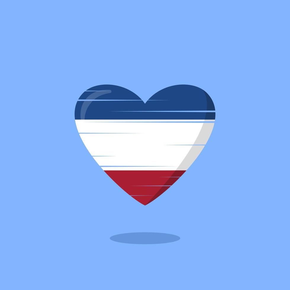 Netherland flag shaped love illustration vector