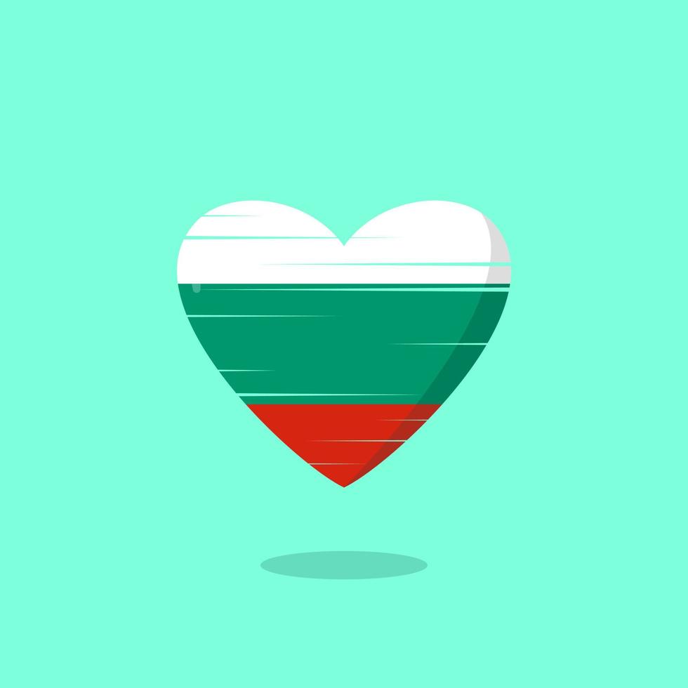 Bulgaria flag shaped love illustration vector