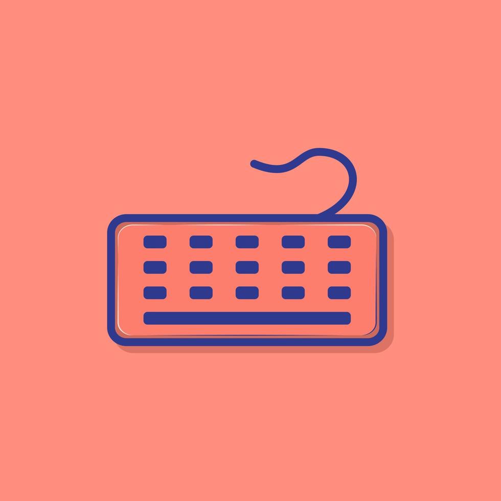 Keyboard cartoon style icon illustration vector