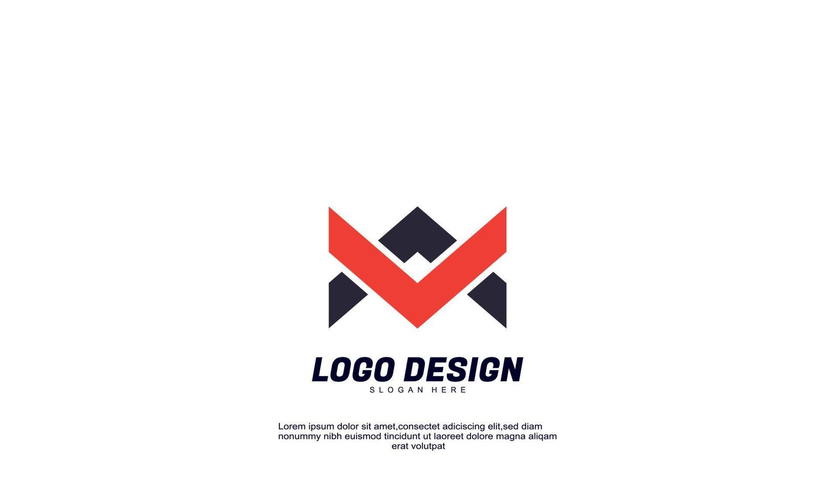 increíble idea creativa para la empresa de logotipos o la construcción y el diseño plano colorido de negocios vector