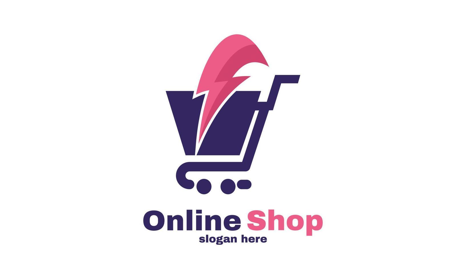 stock vector abstract Trolley online shop logo designs template vector simple shopping logo design