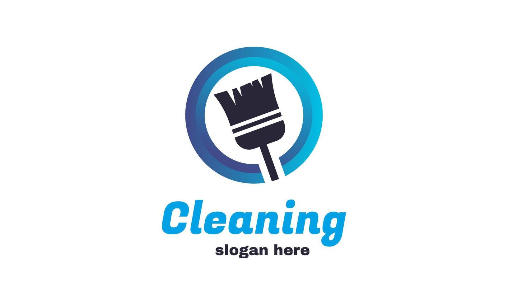 abstract cleaning service business logo design friendly concept for interior home and building vector