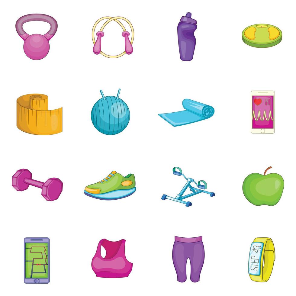 Healthy lifestyle icons set vector