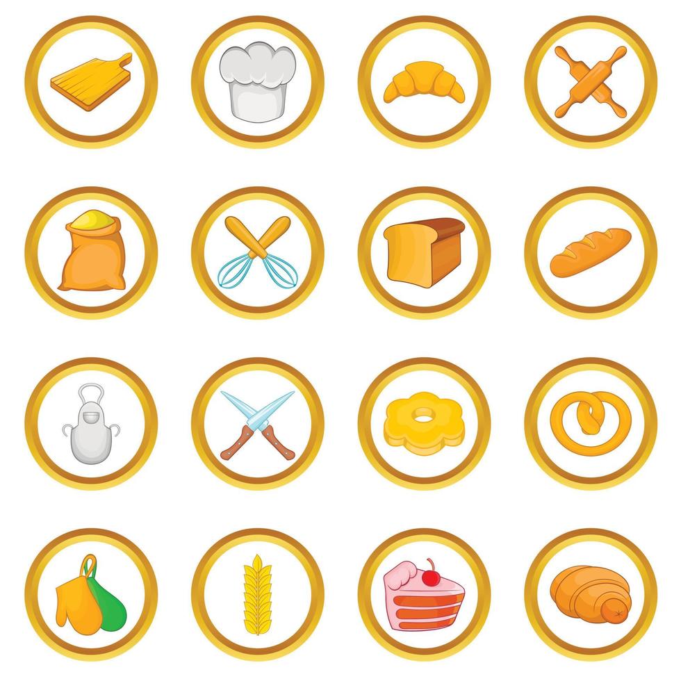 Bakery vector set, cartoon style