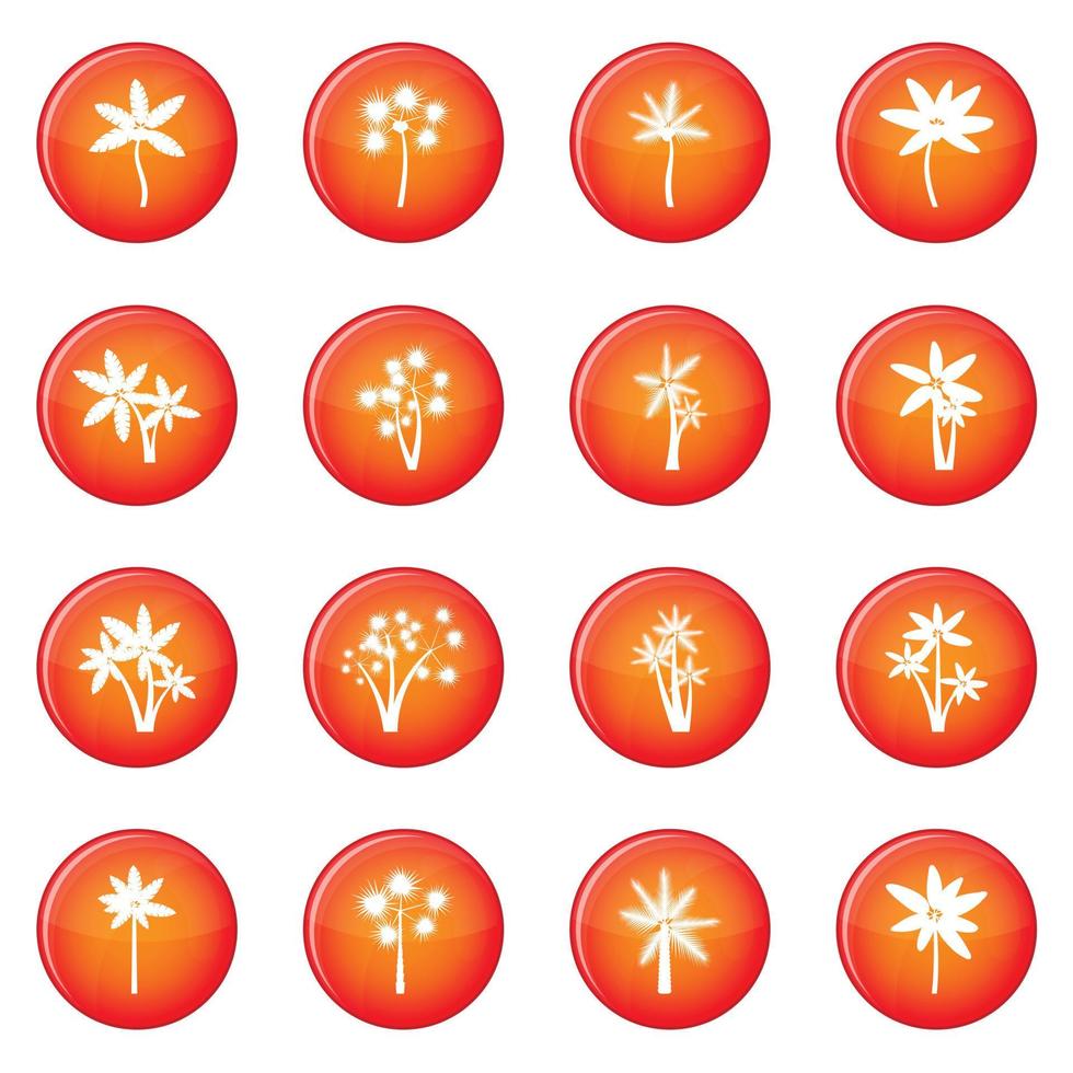 Palm tree icons vector set