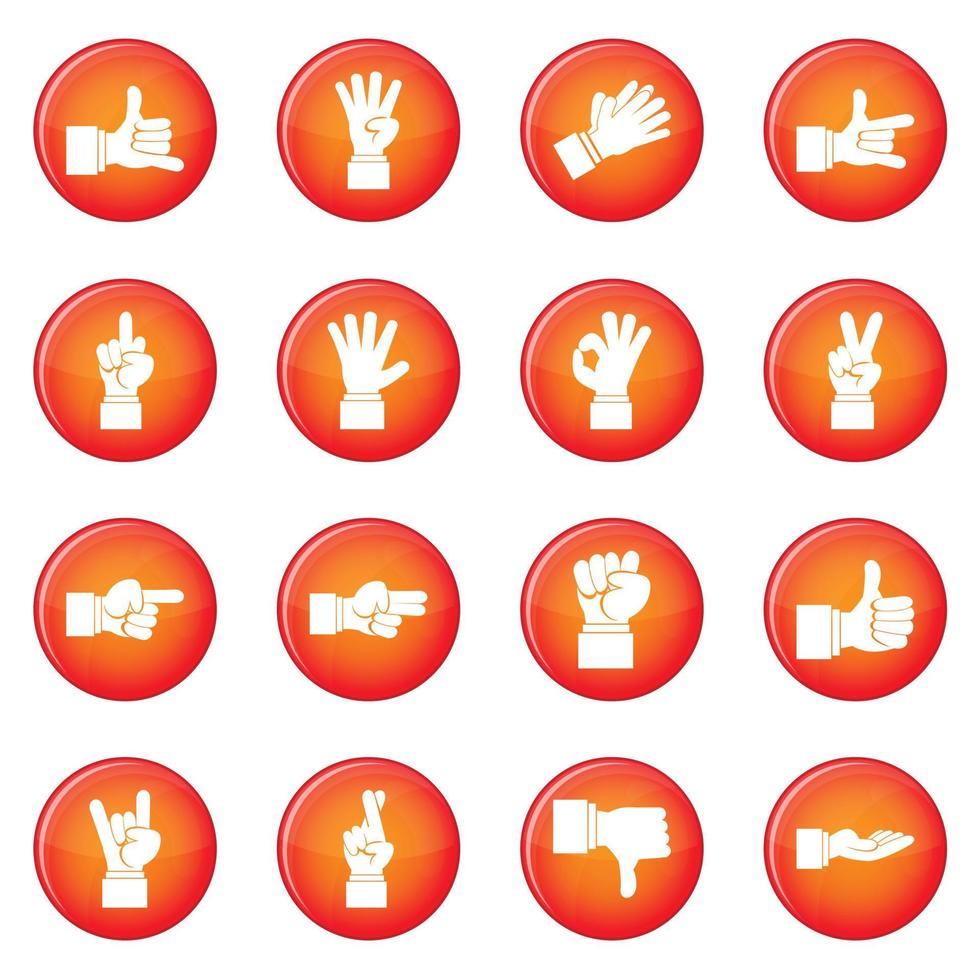 Hand gesture icons vector set