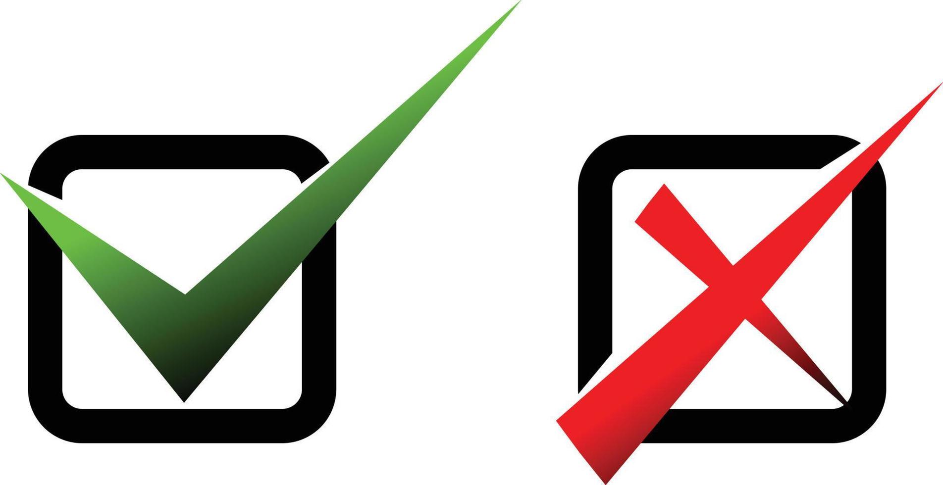 icon sign is rejected and accepted vector