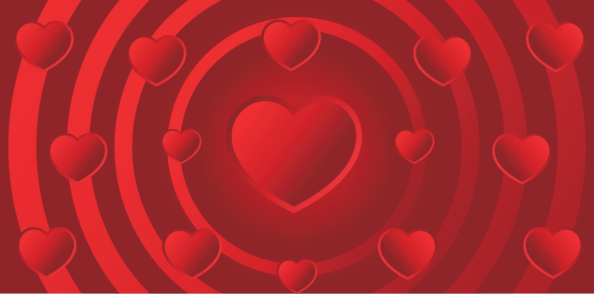 red background to celebrate valentine's day with copy space and the silhouette of love vector