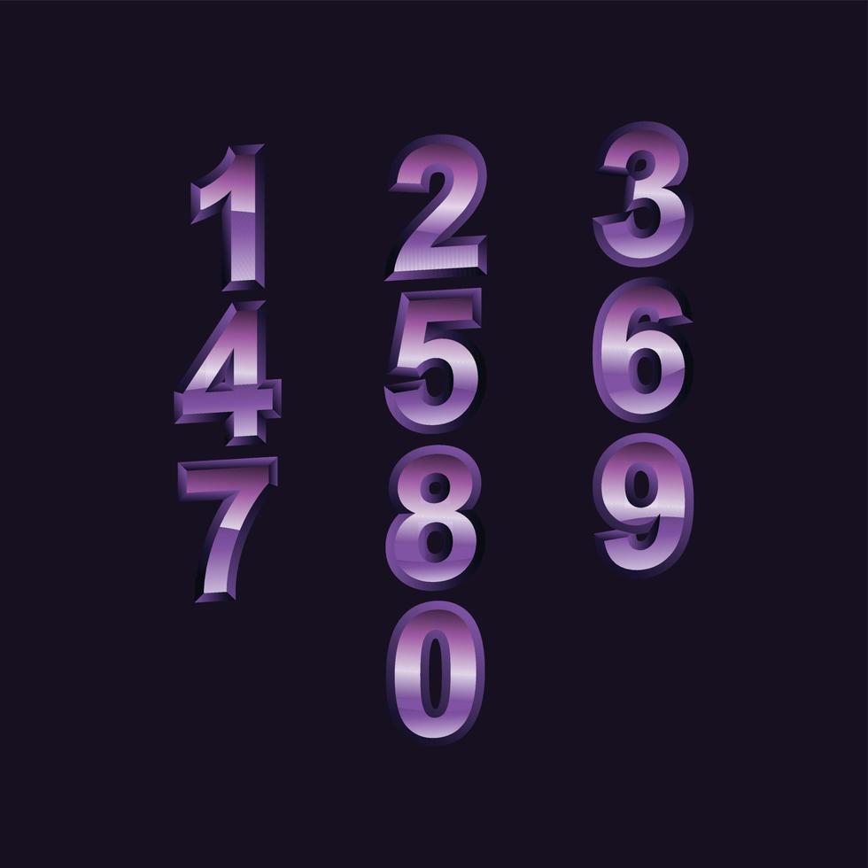a set of numbers one to ten in retro style vector