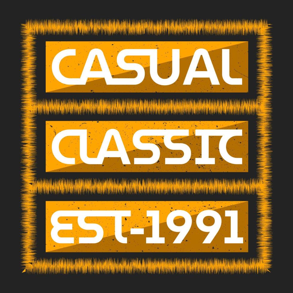 diseño de camiseta de tipografía clásica casual vector