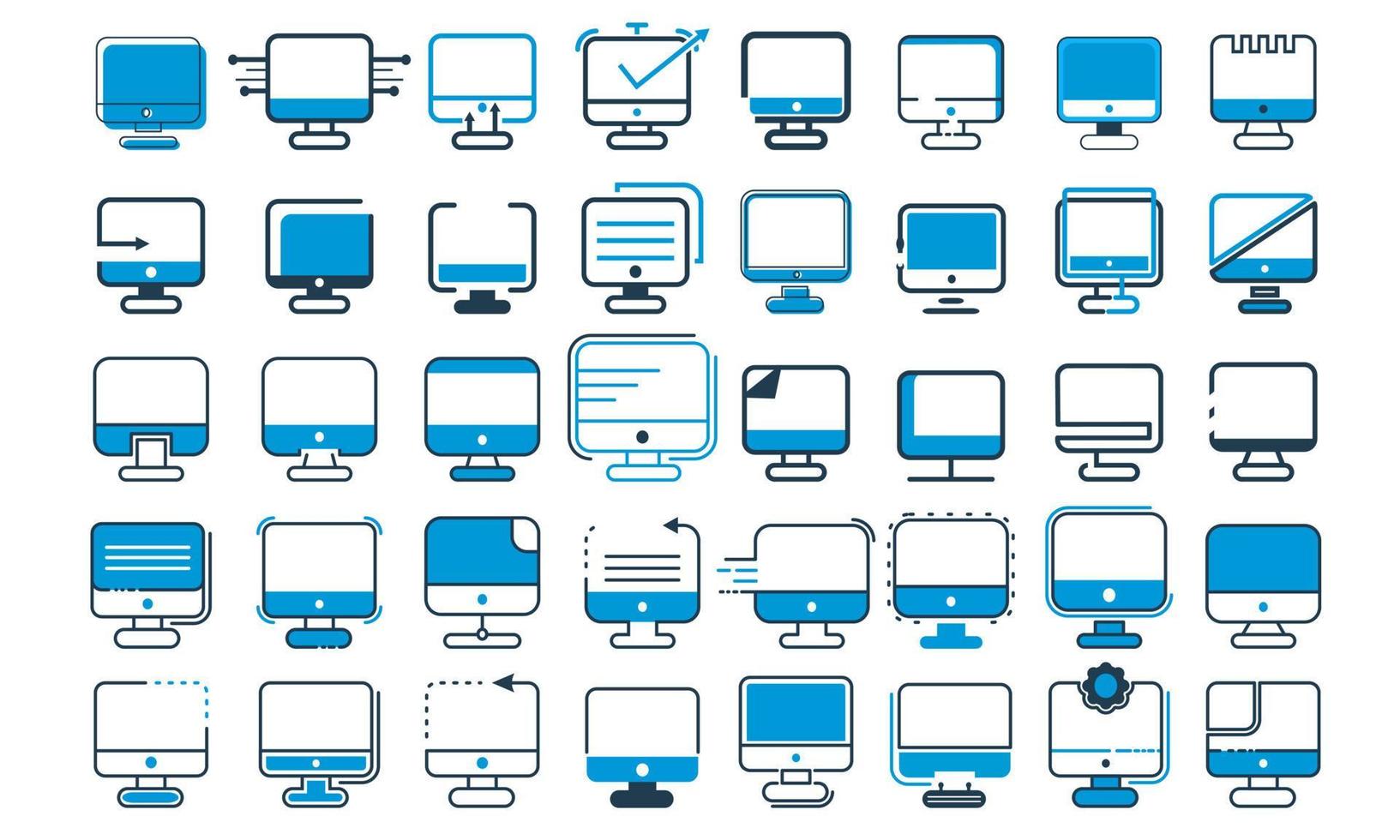 diseño de logotipo de computadora de empresa de negocios de colección de conjuntos abstractos de vectores de stock