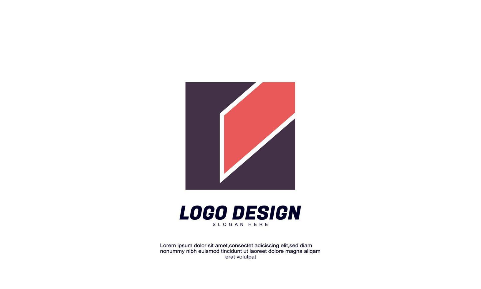 idea creativa abstracta de stock para la empresa de logotipos o la construcción y la plantilla de diseño plano colorido de negocios vector