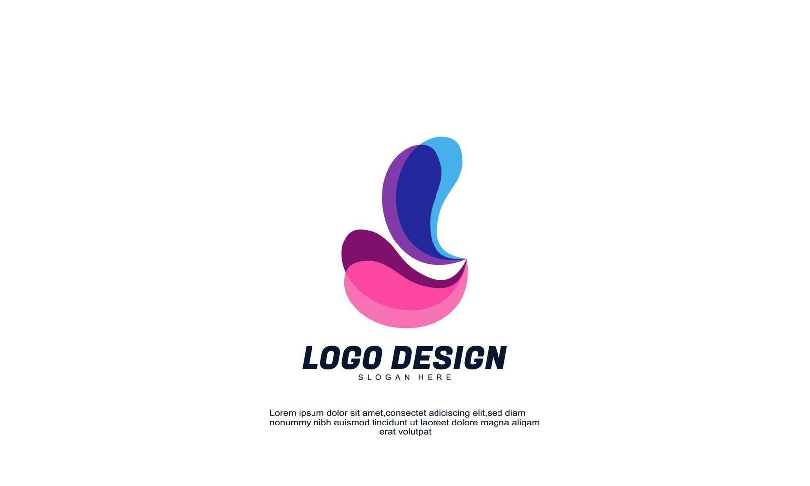 logotipo creativo abstracto para identidad de marca comercial diseño plano de color transparente vector