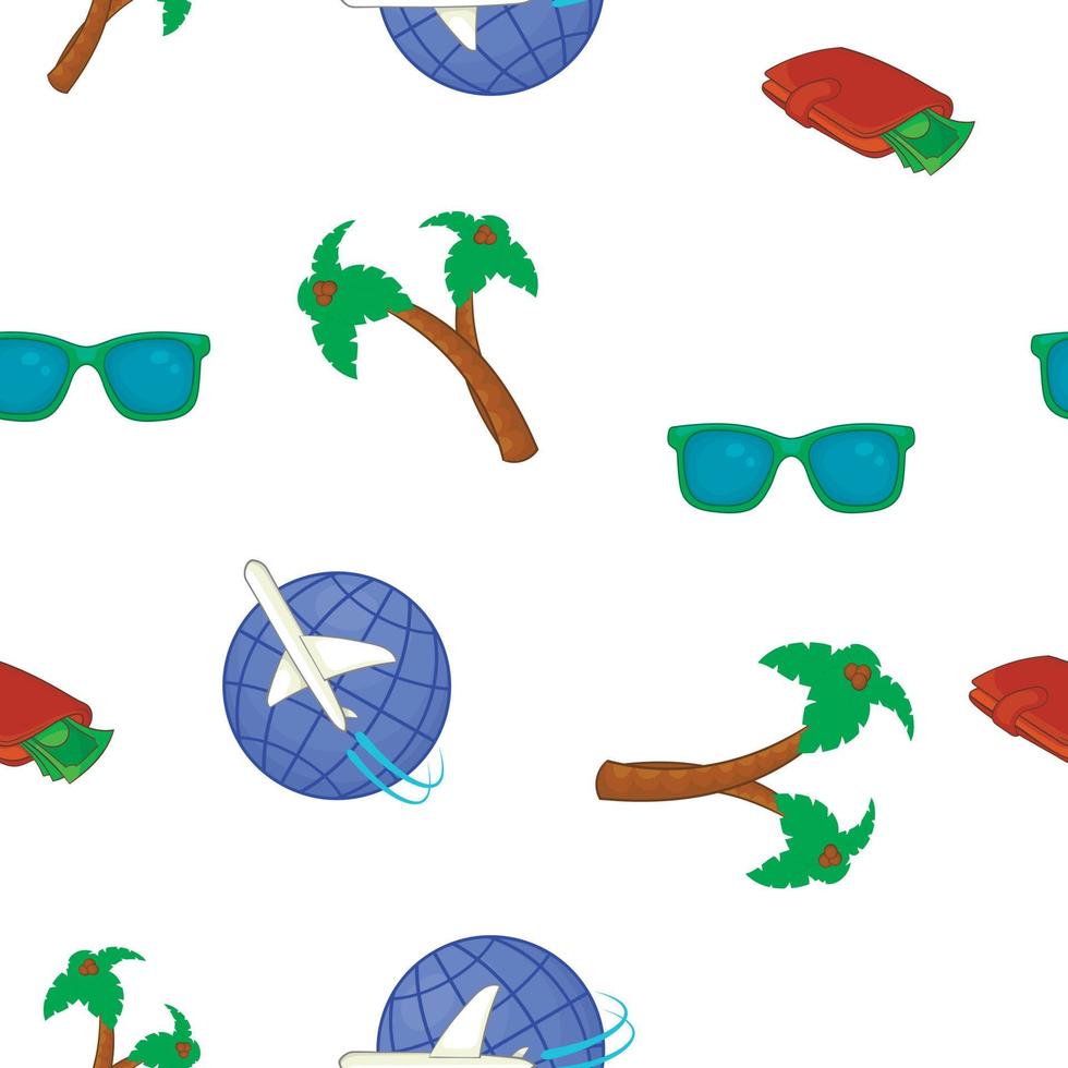 Tourism at sea pattern, cartoon style vector