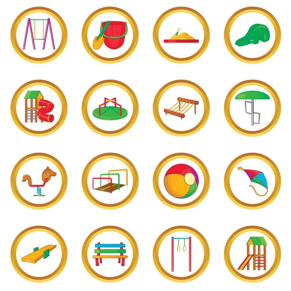 Playground vector set, cartoon style